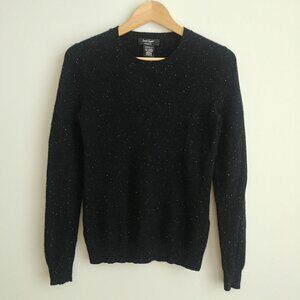Lord + Taylor 100% cashmere super soft black sweater with white flecks XS